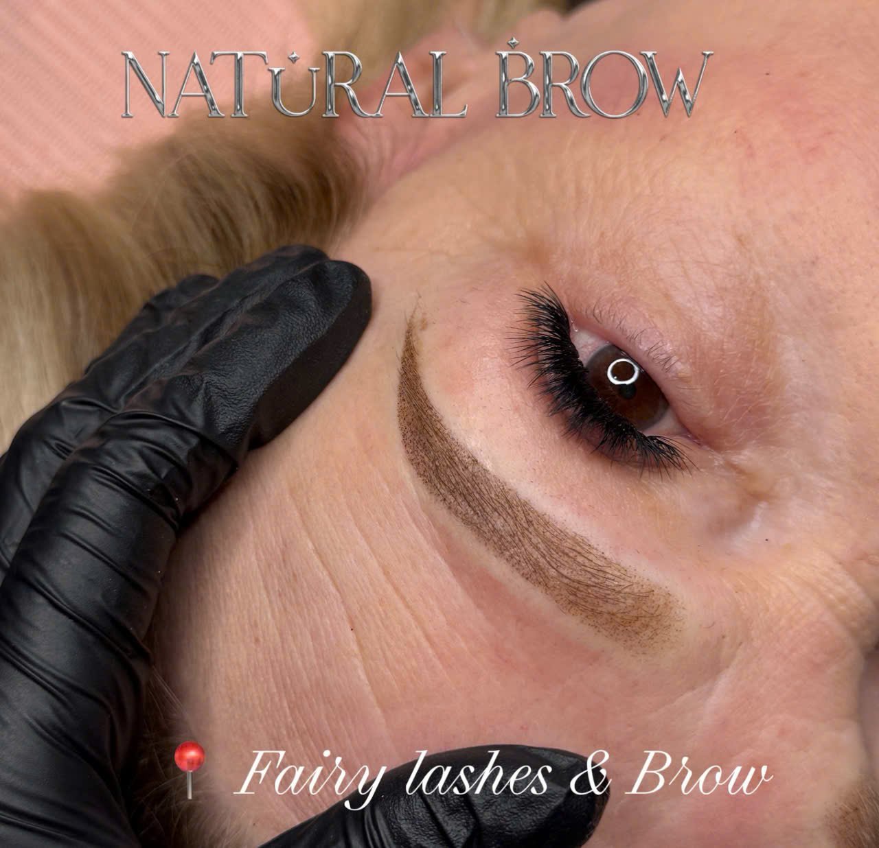 Natural brow result after microblading Nederland TX at Fairy Lashes & Brows