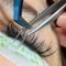 Eyelash extension application process at Fairy Lashes & Brows
