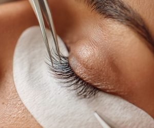 Volume eyelash extensions applied in Nederland, TX